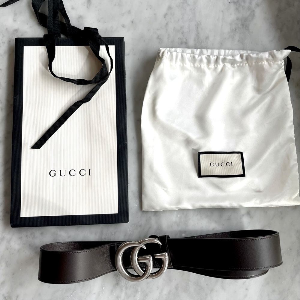 Gucci Men’s Brown Leather Interlocking GG Belt